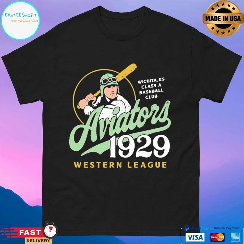 Wichita Aviators 1929 Western League Wichita Ks Class A Baseball Club T-shirts