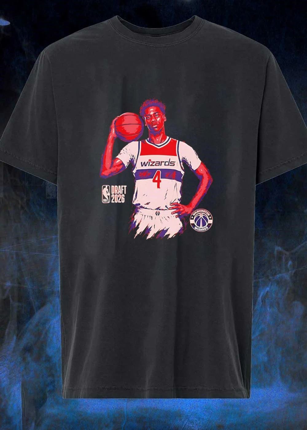 Washington Wizards 2026 NBA Draft Player Hoop Portrait Jersey T-Shirt