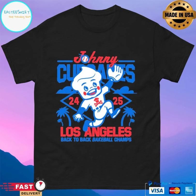 Johnny Cupcakes Los Angeles Back To Back Bakeball Champs 24-25 T-shirts