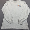 Boston Themed Cotton Long Sleeve Grey T-Shirt Size Medium Anvil Tag Made in USA