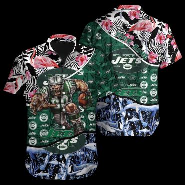 Personalized New York Jets Flamingo Tropics Hawaiian Shirt