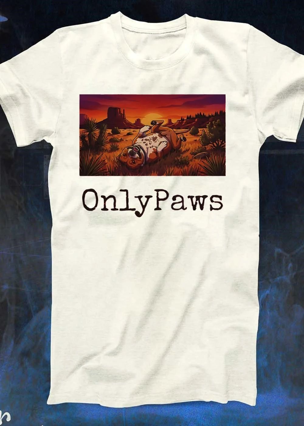 Desert Sunset Playful Pit Bull OnlyPaws shirt