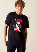 Chicago Baseball 44 Anthony Rizzo Batter Swinging Red Background Line Art shirt