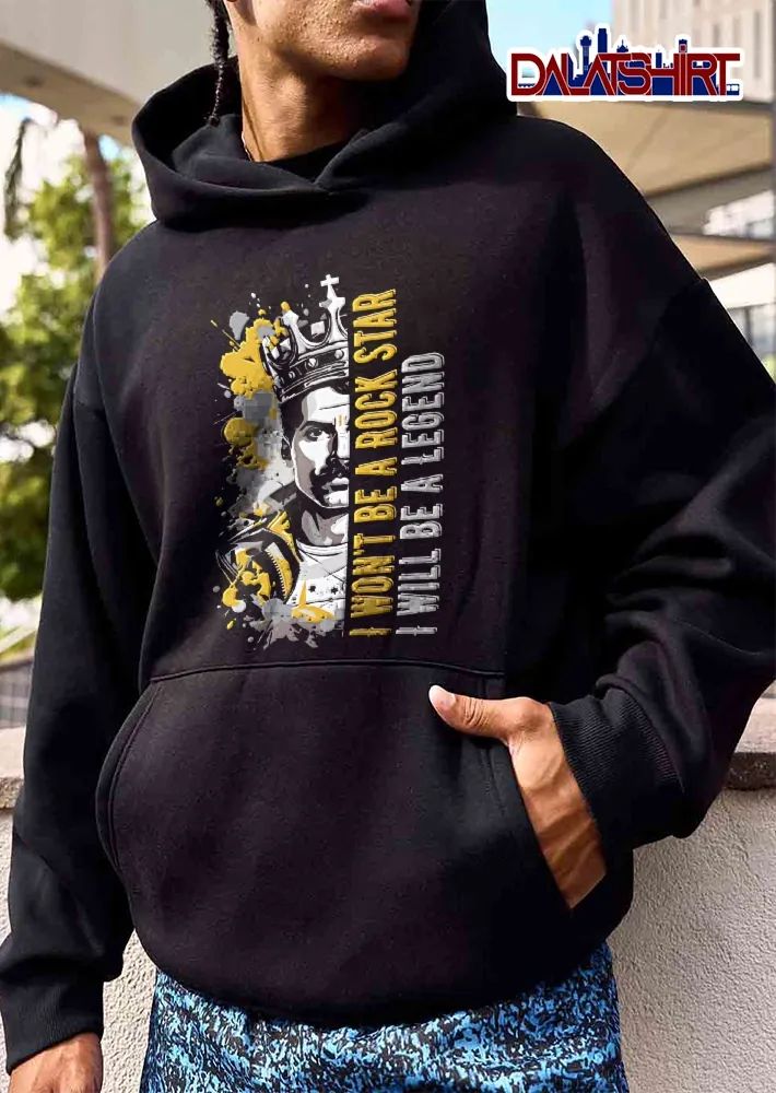 I Wont Be A Rock Star Will Legend Freddie Mercury Crown Yellow Paint Splatter shirt