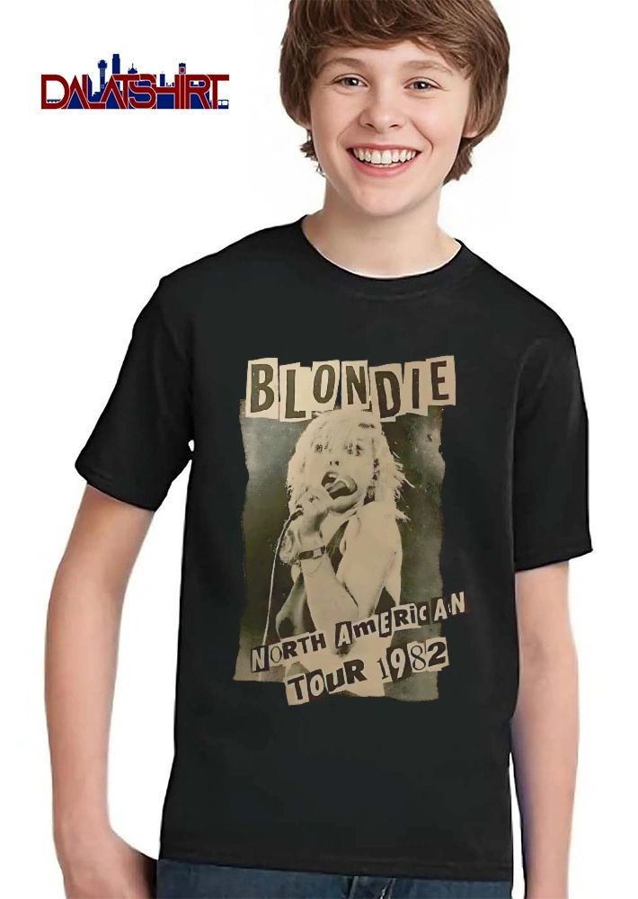 Blondie North American Tour 1982 Debbie Harry Singing Microphone Cutout Ransom Note shirt