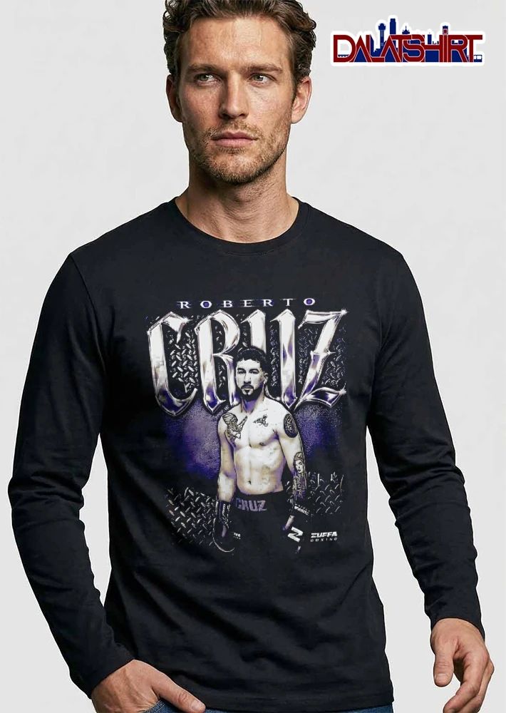 Zuffa Boxing Roberto Cruz Boxer Photo Chrome Text Diamond Plate shirt