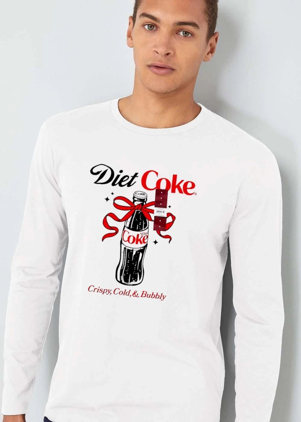 Diet Coke Crispy Cold And Bubbly Glass Bottle Red Ribbon Bow Sparkles shirt