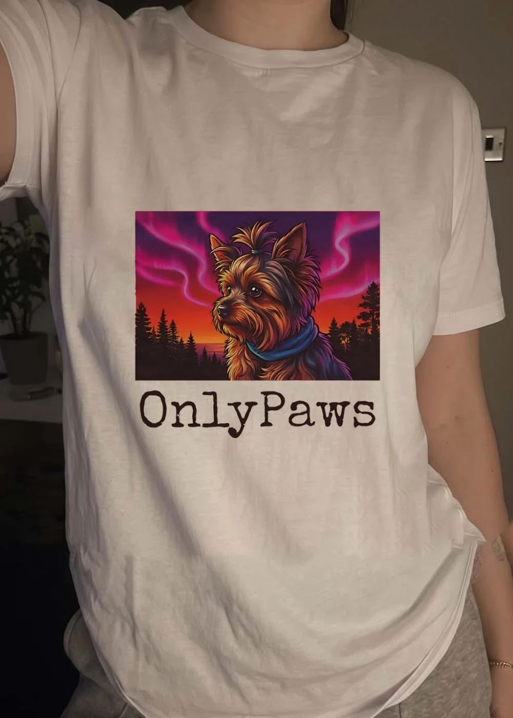 Yorkshire Terrier Aurora Borealis OnlyPaws shirt