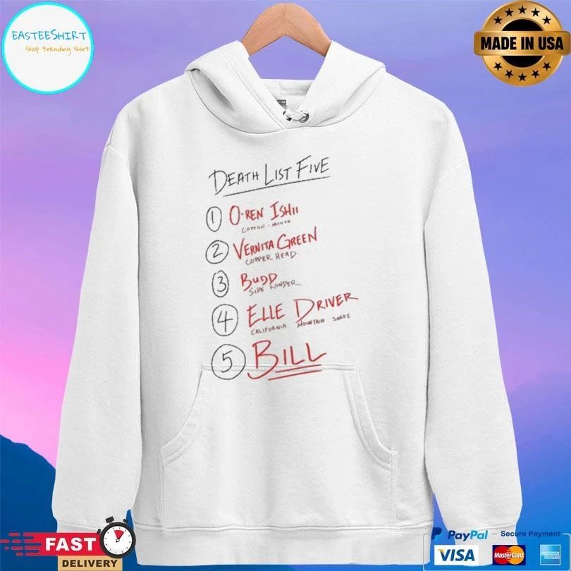 Death List Five Tarantino T-shirts