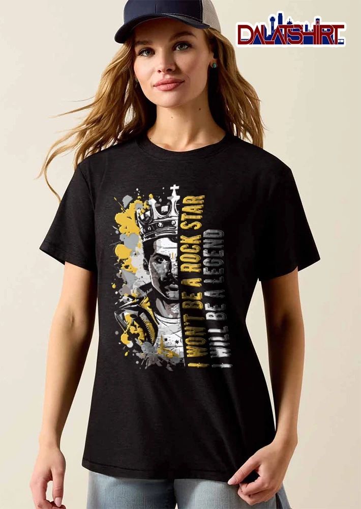 I Wont Be A Rock Star Will Legend Freddie Mercury Crown Yellow Paint Splatter shirt
