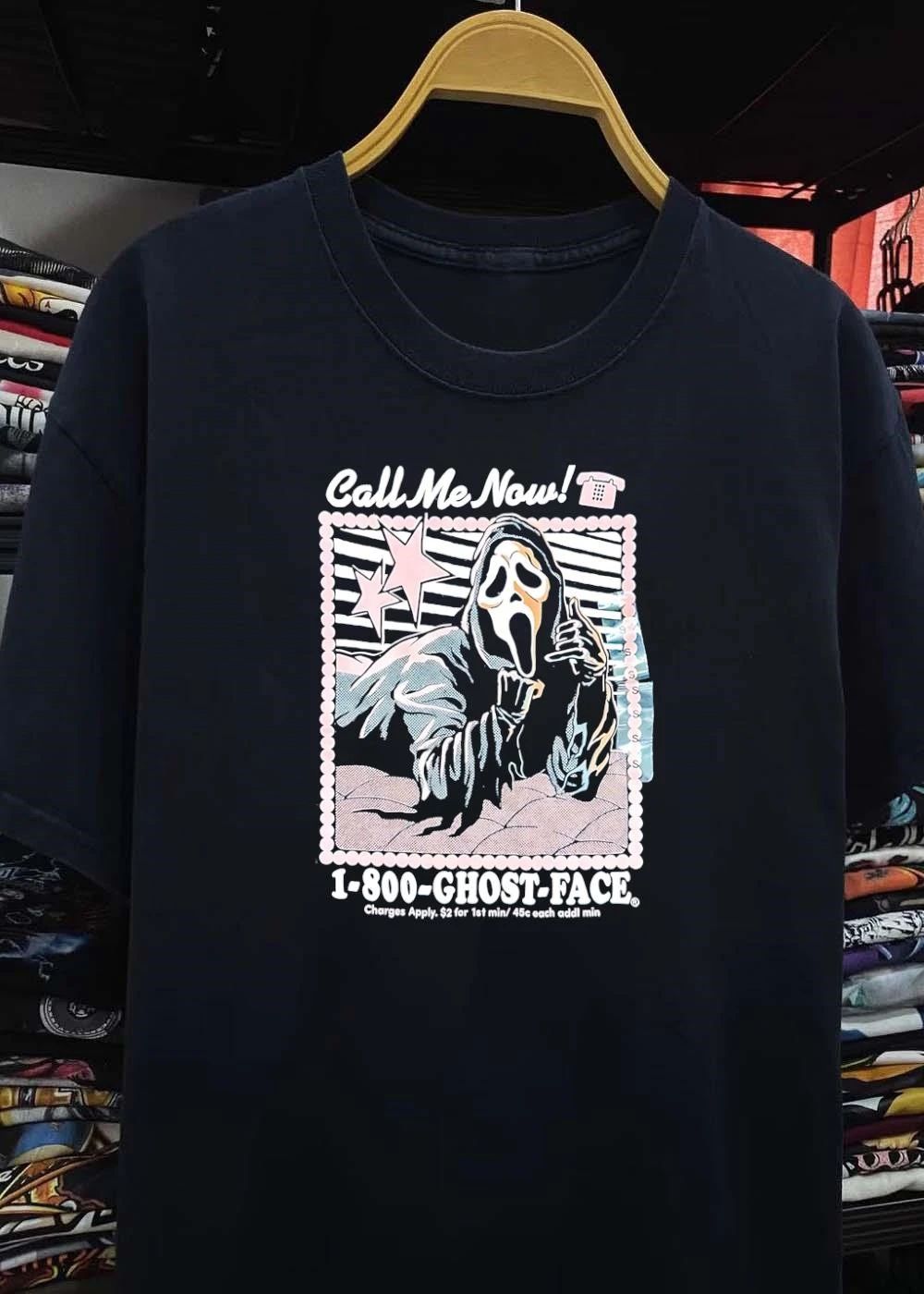 Call Me Now 1 800 Ghost Face Charges Apply 2 for 1st min 45c each addl min T-Shirt