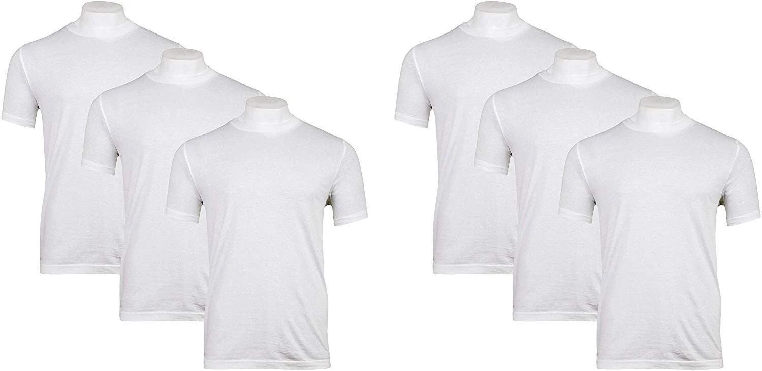 HEAD Men's White Crew Neck or V-Neck Tee 6-Pack - Sizes S-2X