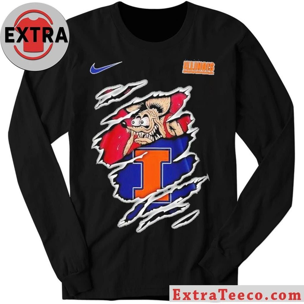Illinois Fighting Illini NCAA Varsity Savage Logo T-Shirt