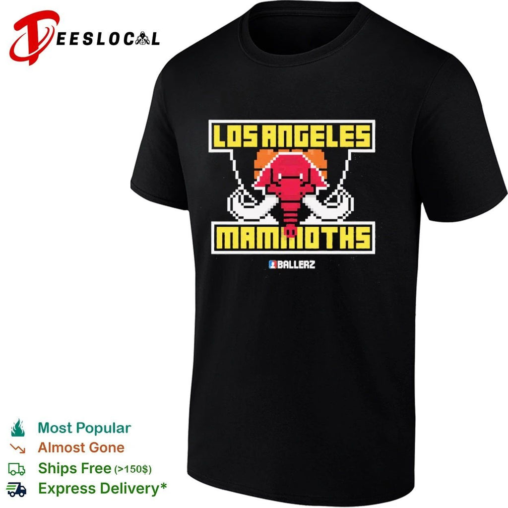 Los Angeles Mammoths Ballerz pixel art T-shirt