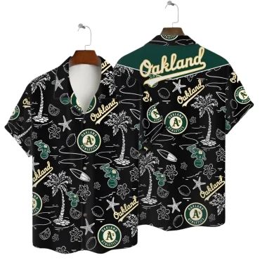 Oakland Athletics Black Tropic Hawaiian Shirt