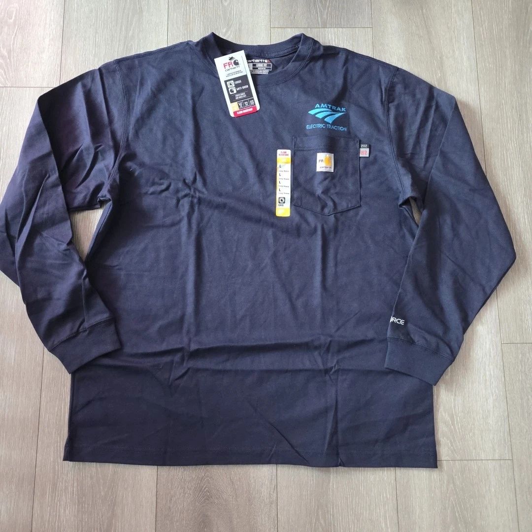 Carhartt FR Force Dearborn Loose LS T-Shirt Navy BLUE Size L