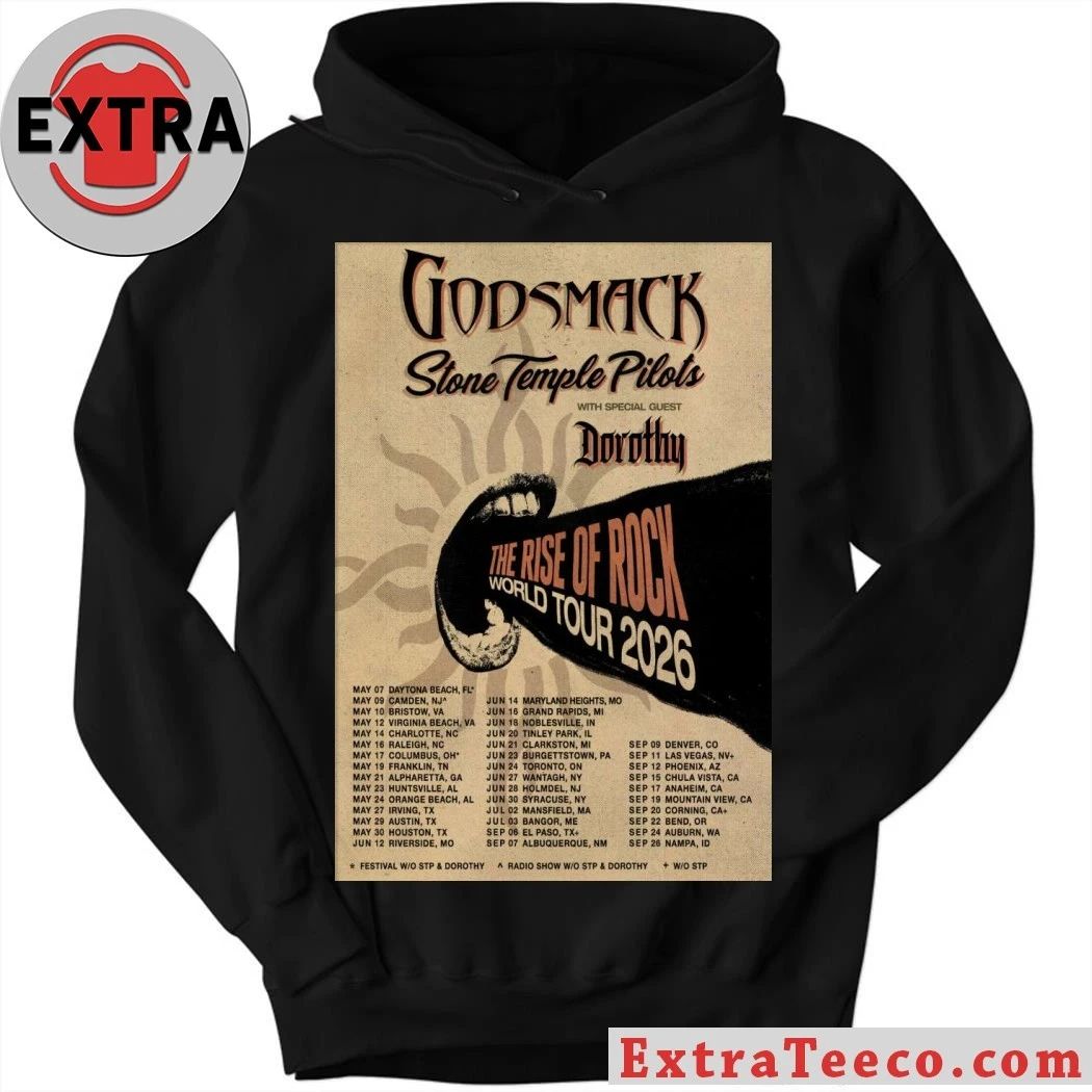 Poster Godsmack The Rise Of Rock World 2026 Shirt