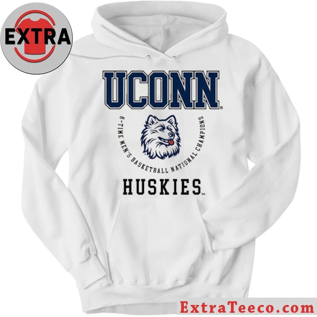 Original UCONN Huskies 6 Time Men’s Basketball National Champions Banner Legacy Basketball Logo Shirt