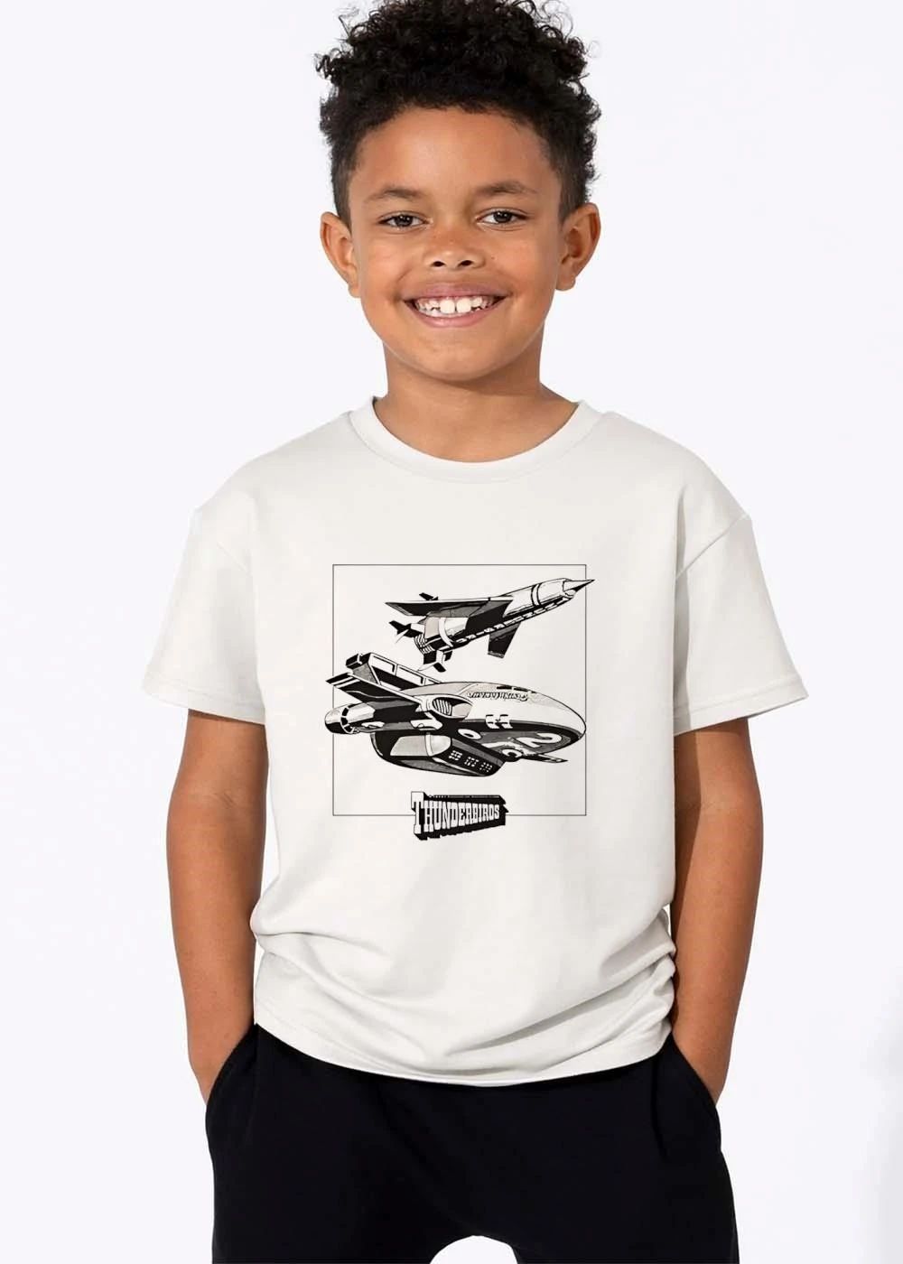 Thunderbirds Futuristic Rocket Spacecraft Flying Line Art shirt
