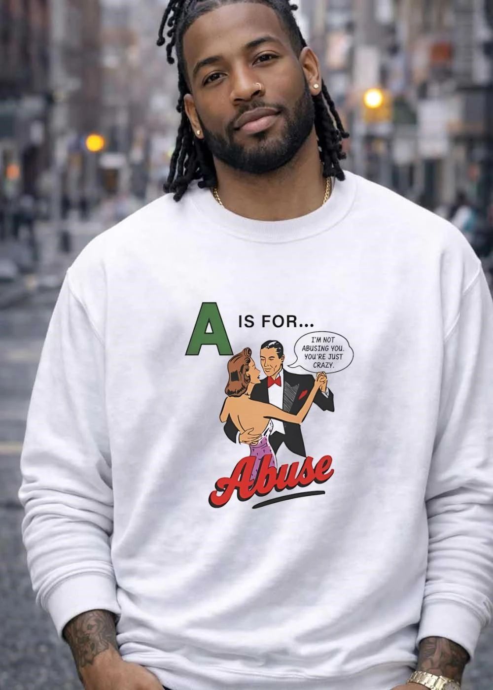 Couple Dancing A Is for Abuse I Am Not Abusing You Crazy T-Shirt