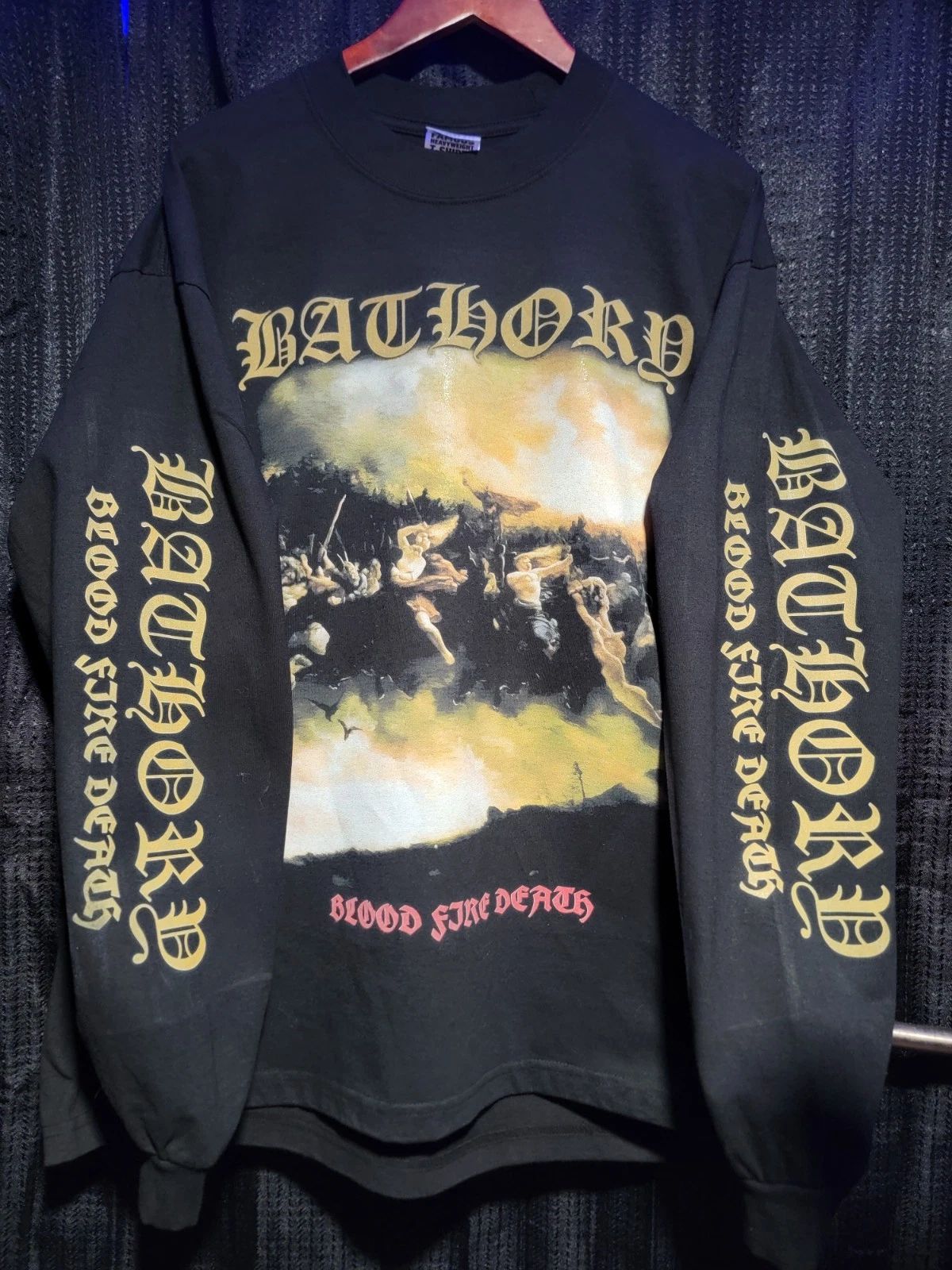 Bathory "Blood Fire Death" Long Sleeve Black  mayhem death ON SHAKA HEAVYWEIGHT
