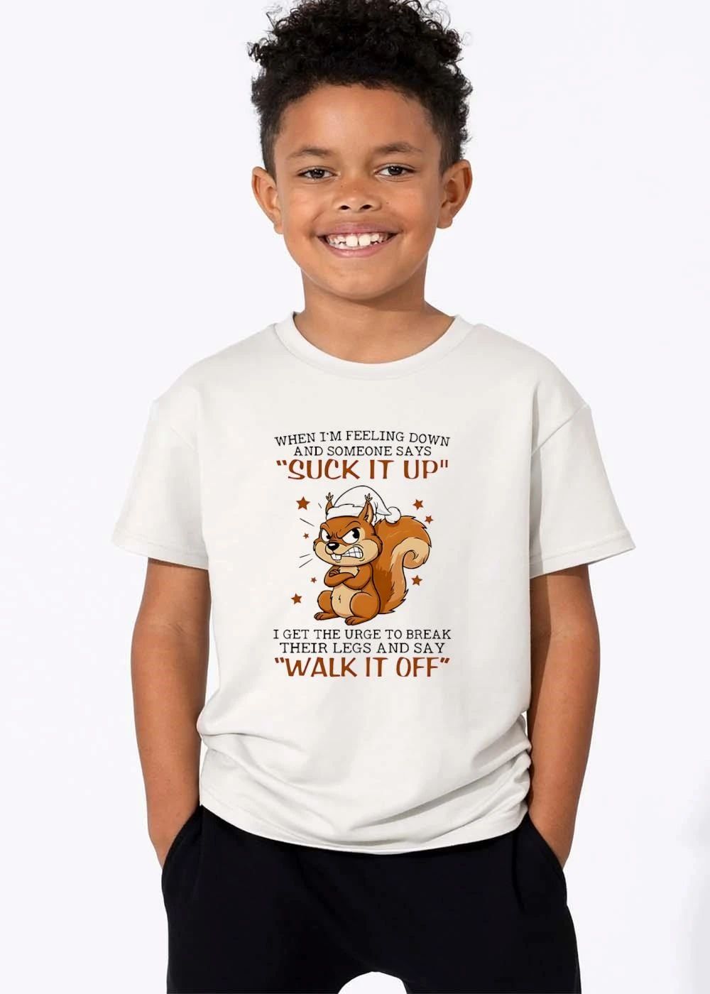 Funny When Im Feeling Down And Someone Says Suck It Up Break Their Legs Say Walk Off Angry Cartoon Squirrel shirt