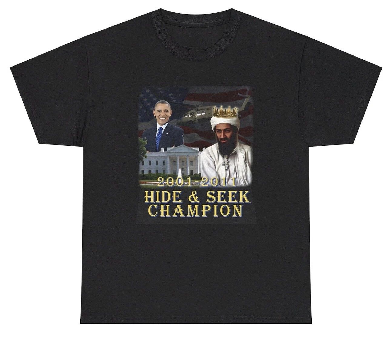 Hide And Seek Champion T Shirt Funny Offensive Osama Bin Laden Gen Z Humor Tee