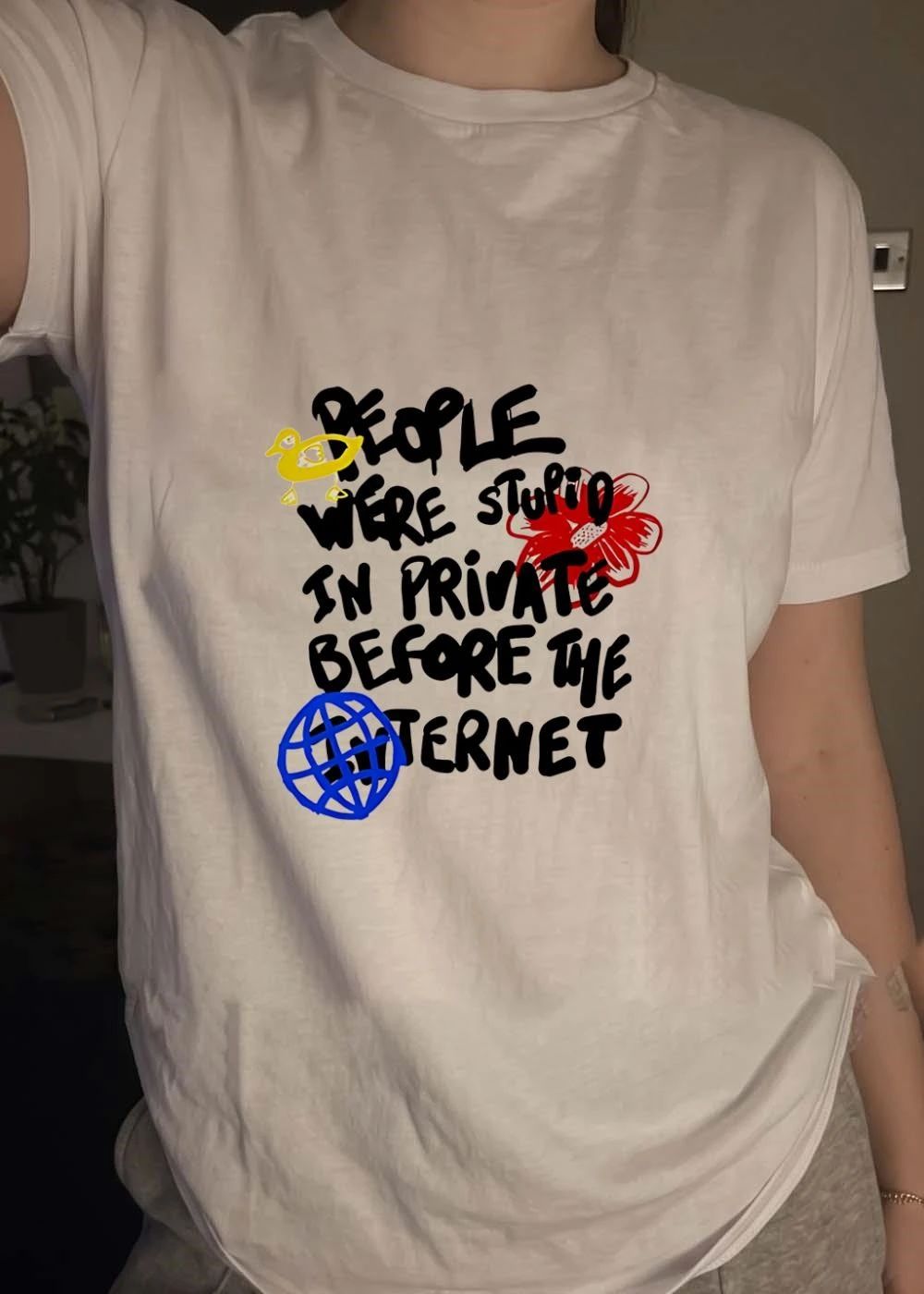Duck Flower Globe People Were Stupid in Private Before the Internet shirt