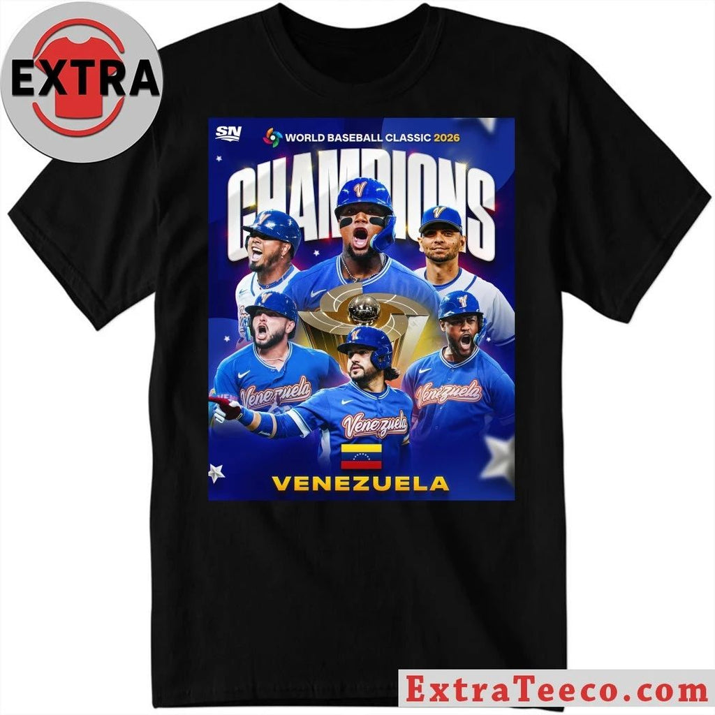 Venezuela won the 2026 World Baseball Classic, defeating the United States by a narrow margin of 3-2 Shirt