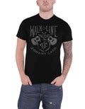Johnny Cash Men's Walk The Line Slim Fit T-Shirt Black Large Black