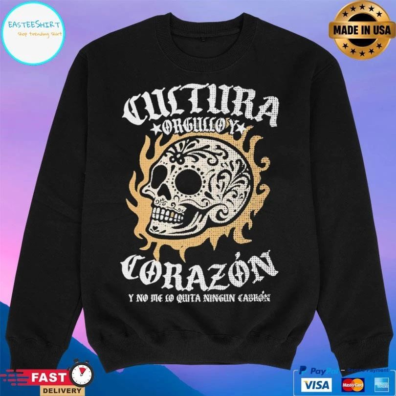 Cultura Orgullo Y Corazon Y No Me Co Quita Ningun Cabron Skull T-shirts