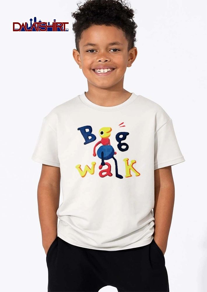 Big Walk Claymation Yellow Bird Sitting Colorful Letters shirt
