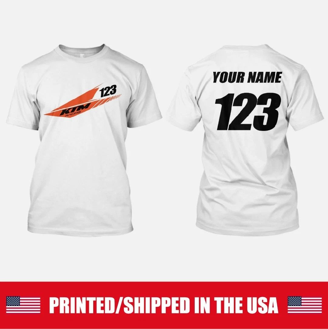 CUSTOMIZED KTM FACTORY RACING MOTOCROSS TSHIRT YOUR NAME AND NUMBER SX SXF