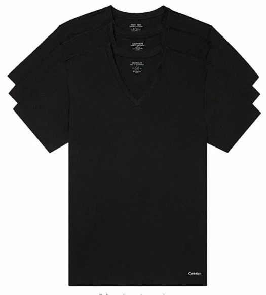 3 PACK CALVIN KLEIN SIZE S M L XL 2XL COTTON T-SHIRTS BLACK  WHITE GRAY V NECK