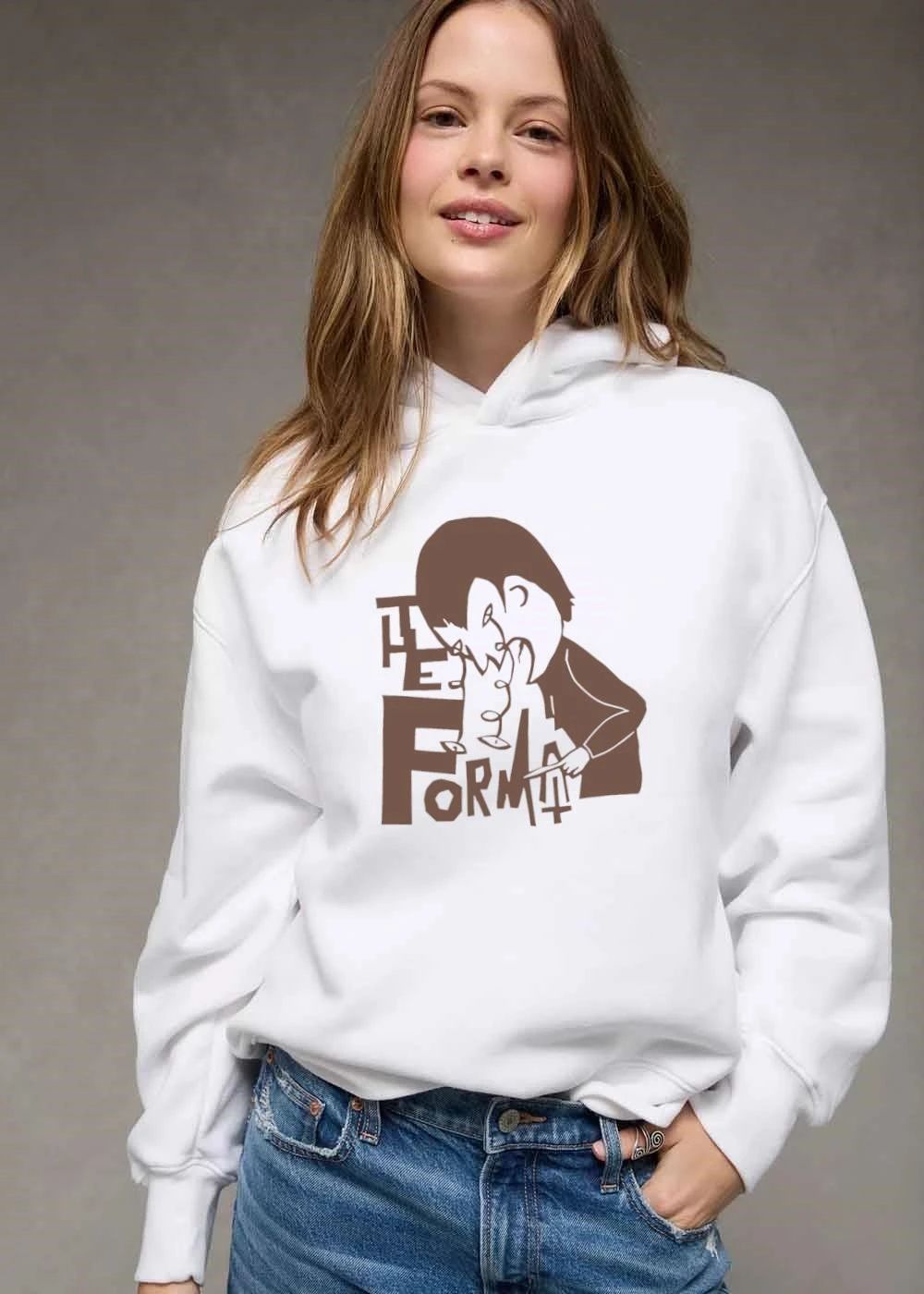 The Format Cartoon Person Crying Squiggly Teardrops Brown Line Art shirt