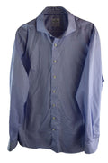 EMANUEL BERG Blue Long Sleeve Shirt size 16.5" 42Cm Mens Modern Fit Casual