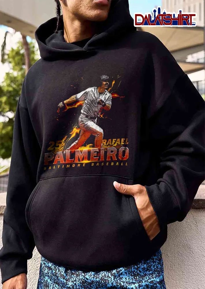 25 Baltimore Baseball Rafael Palmeiro Batter Swinging Flames shirt