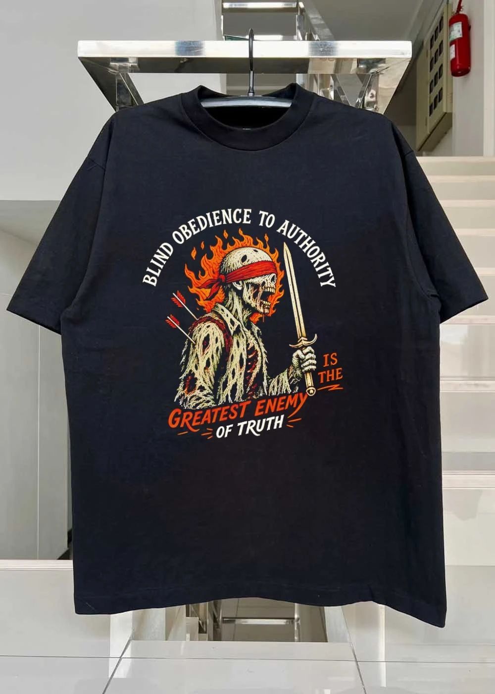 Blind Obedience to Authority Is the Greatest Enemy of Truth Skull Warrior shirt