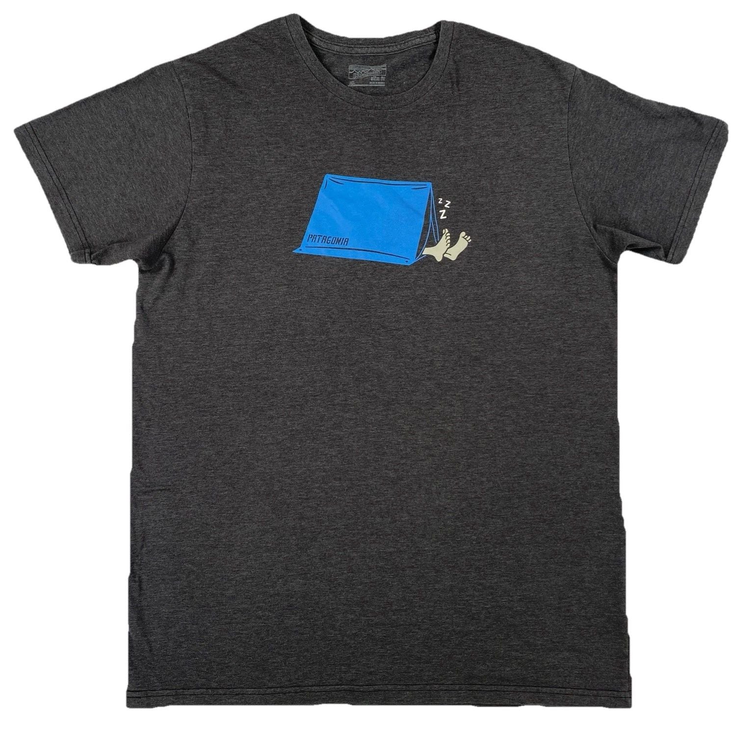 Patagonia Napping Camper T-Shirt Men’s XL Slim Fit Gray Outdoors Camping