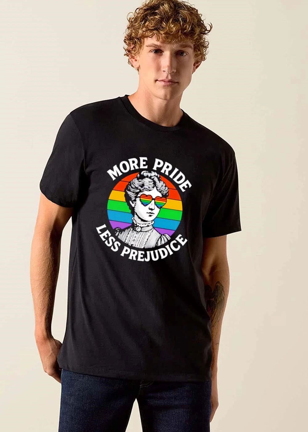 More Pride Less Prejudice Victorian Woman Rainbow Heart Sunglasses Circle shirt