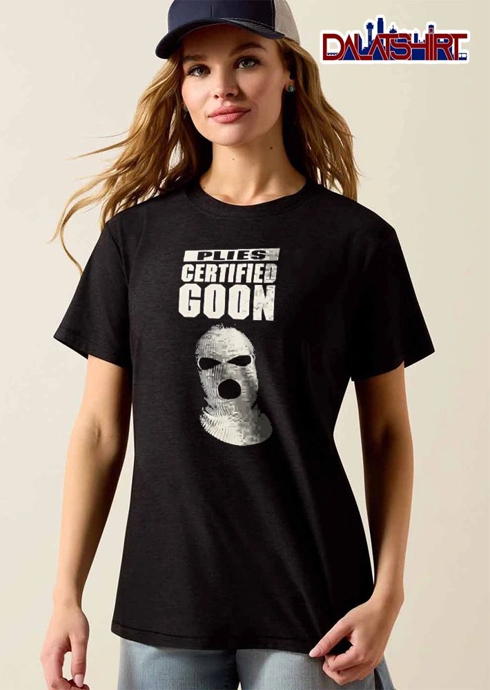 Certified Goon Plies White Knit Ribbed Ski Mask Balaclava shirt