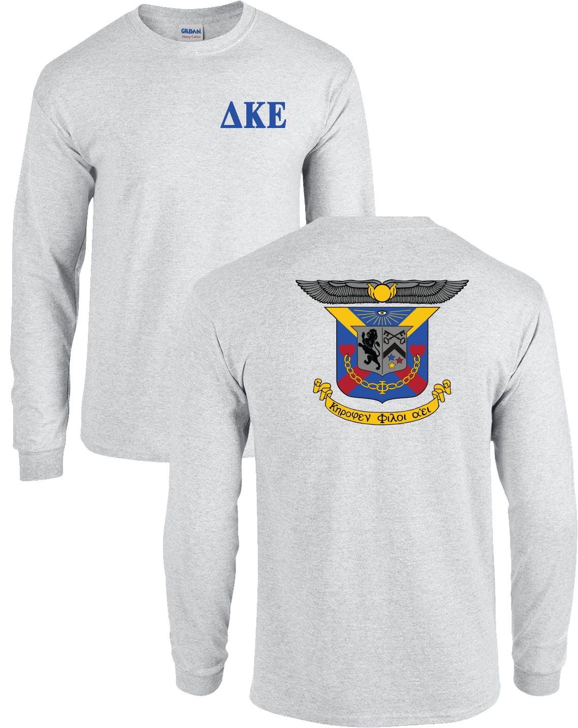 Delta Kappa Epsilon Fraternity Crest Long Sleeve Shirt DKE - NEW