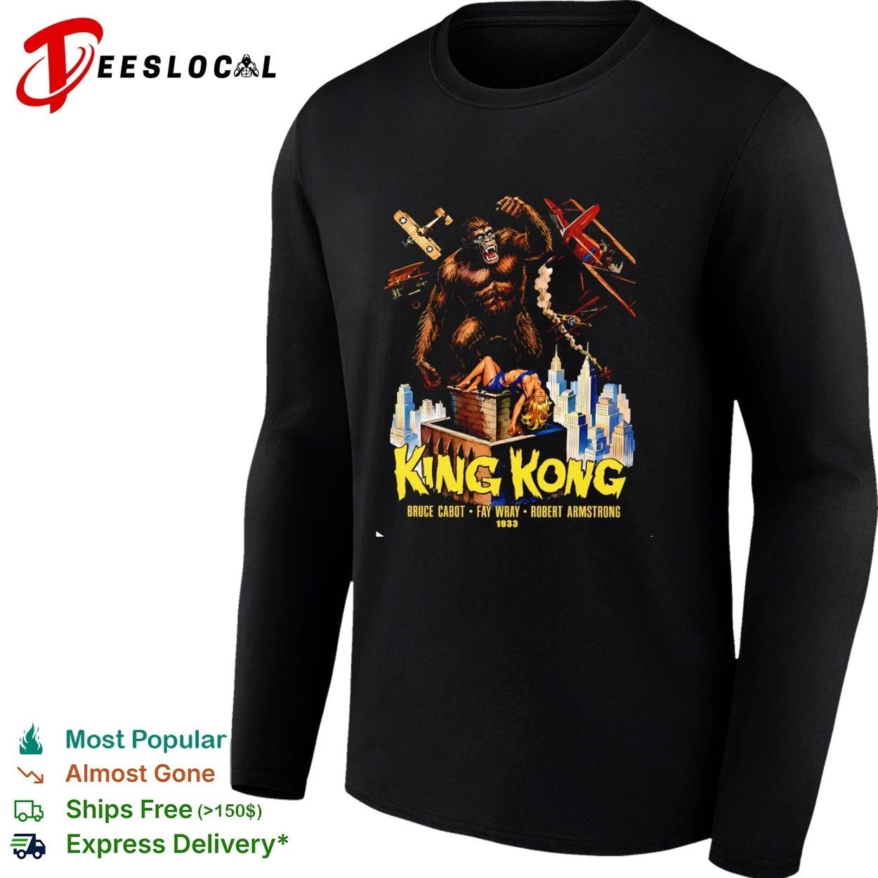 King Kong Bruce Cabot Fay Wray Robert Armstrong 1933 T-shirt