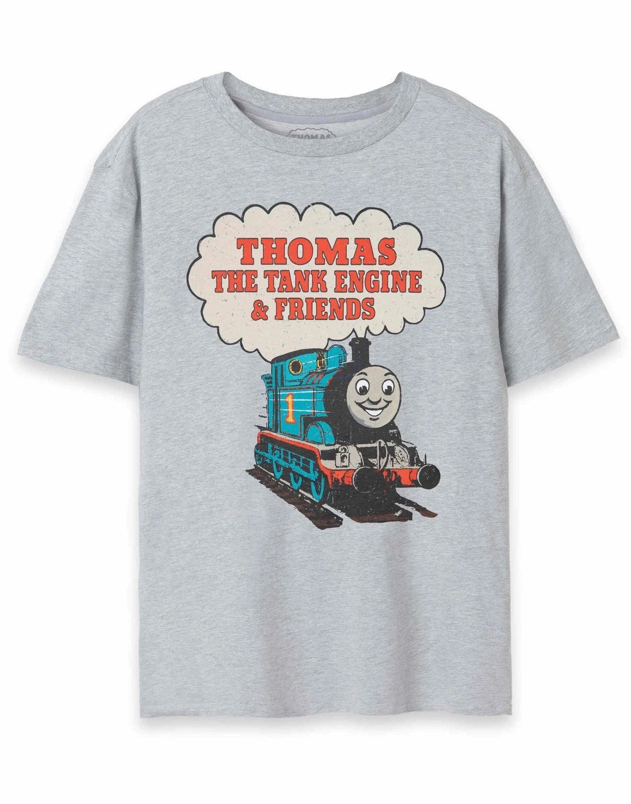 Thomas and Friends Grey Vintage Train Short Sleeved T-Shirt Mens