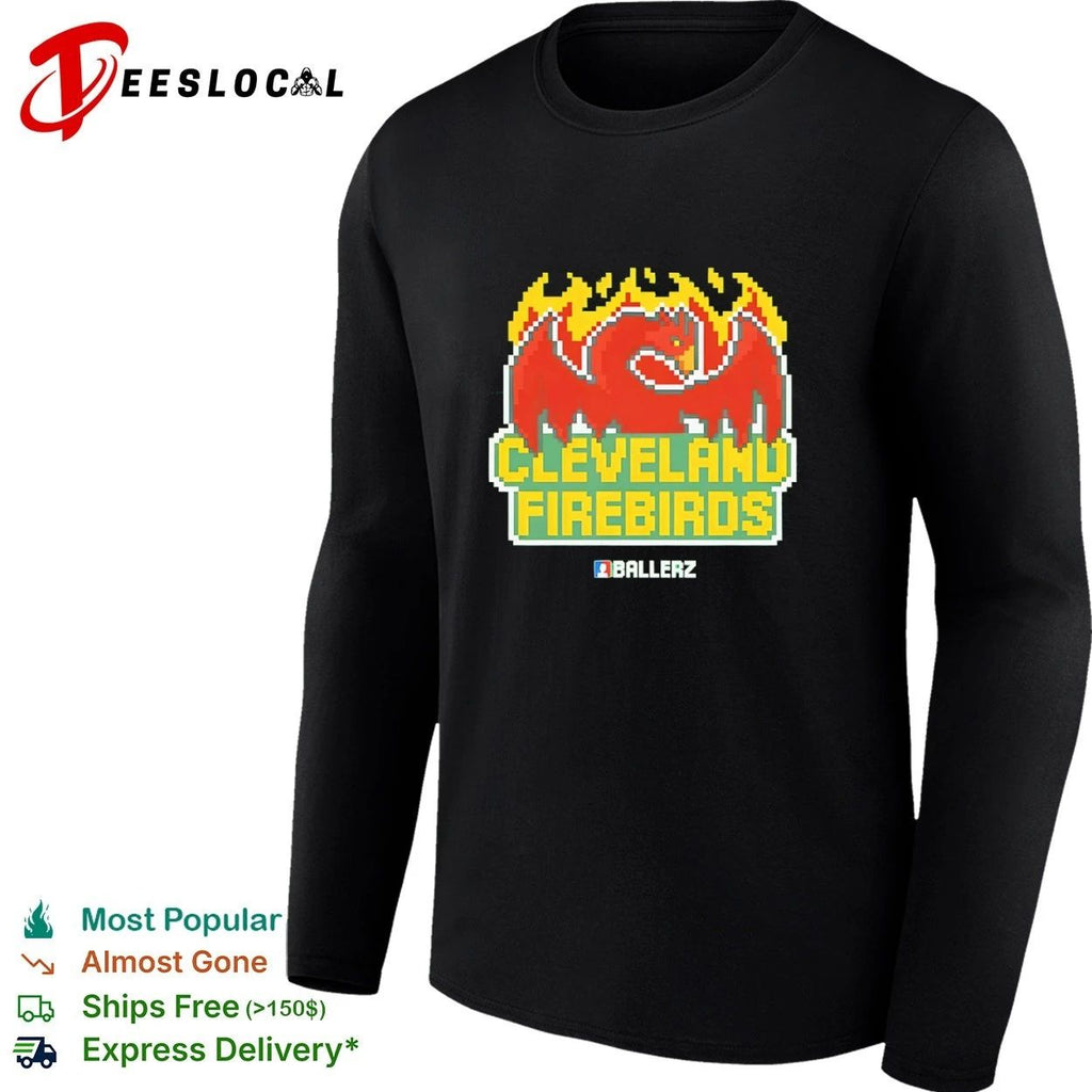 Cleveland Firebirds Ballerz pixel art T-shirt