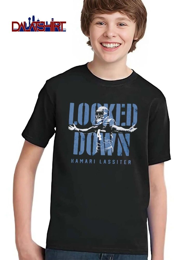 Locked Down Kamari Lassiter Football Player Arms Outstretched Distressed shirt