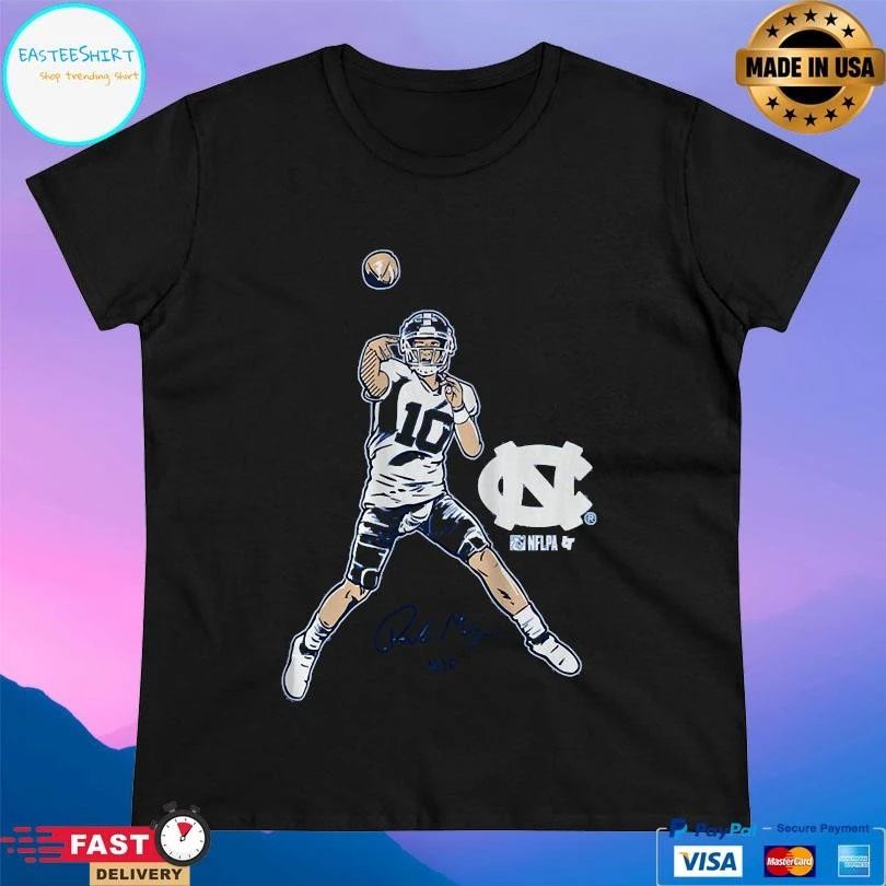 Drake Maye Pro Pose North Carolina Tar Heels Football T-shirts
