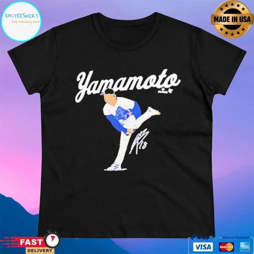 Yoshinobu Los Angeles Dodgers Defending Pitching Signature T-shirts