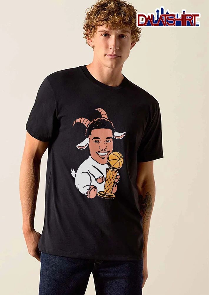 Cartoon Goat Caricature Holding Basketball Championship Trophy shirt