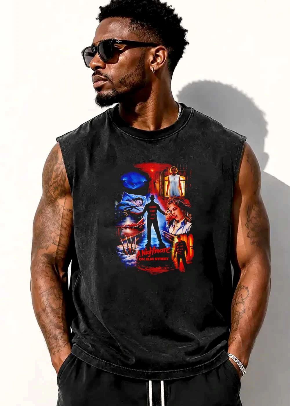 A Nightmare On Elm Street Freddy Krueger Silhouette Nancy Phone Glove Water Collage shirt